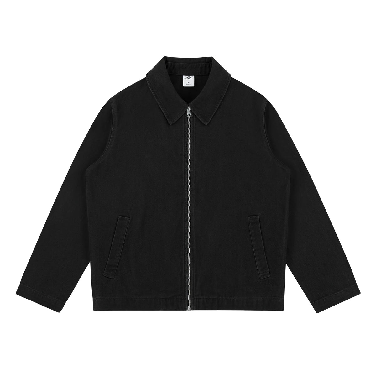 IDLT zip jacket, black front.