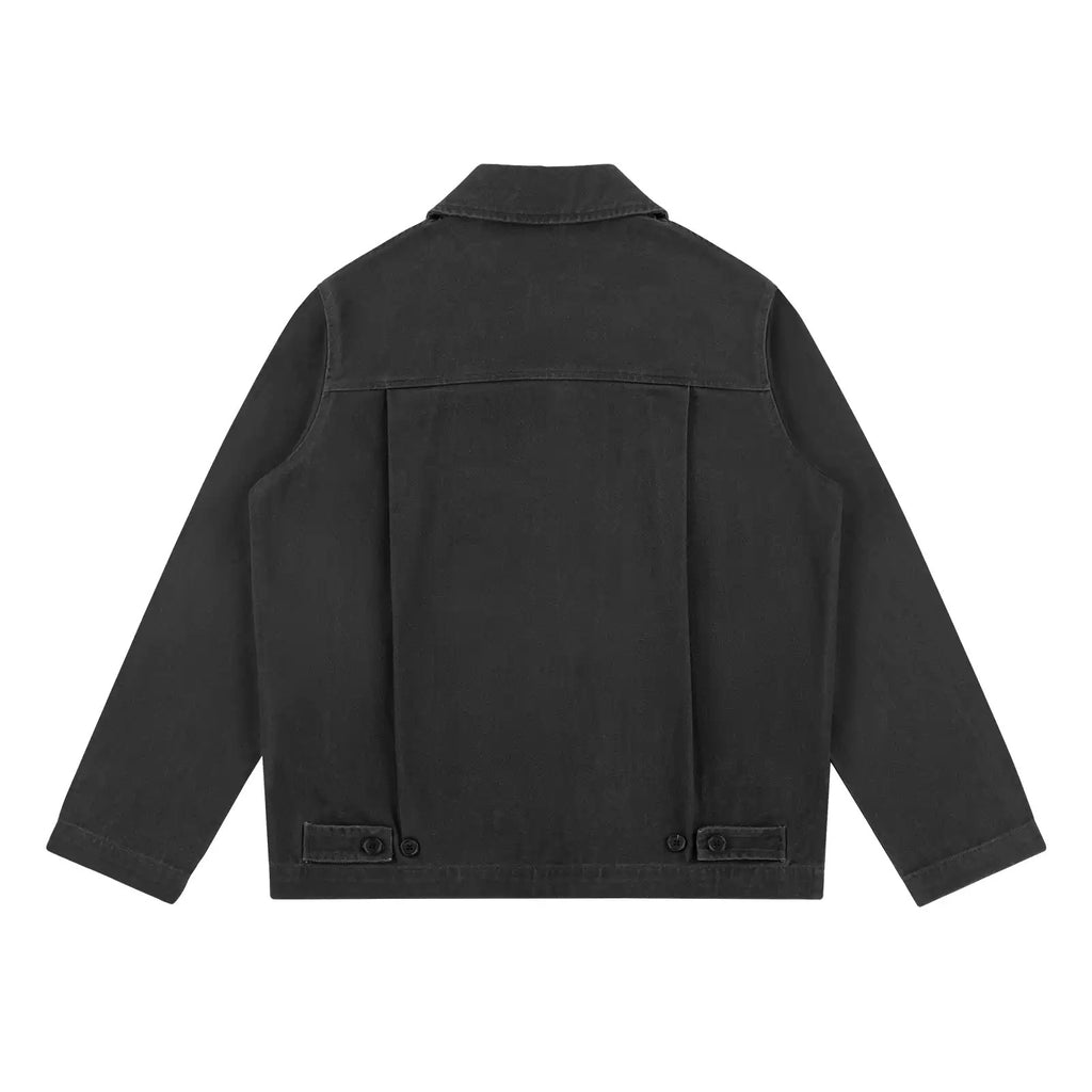 IDLT zip jacket, washed black back.