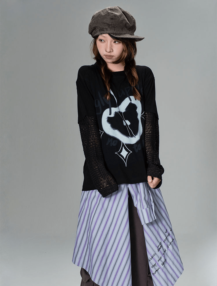 Ugly Apple Split - Sleeve Graphic Tee - COPPING THREADS - CT Coquette