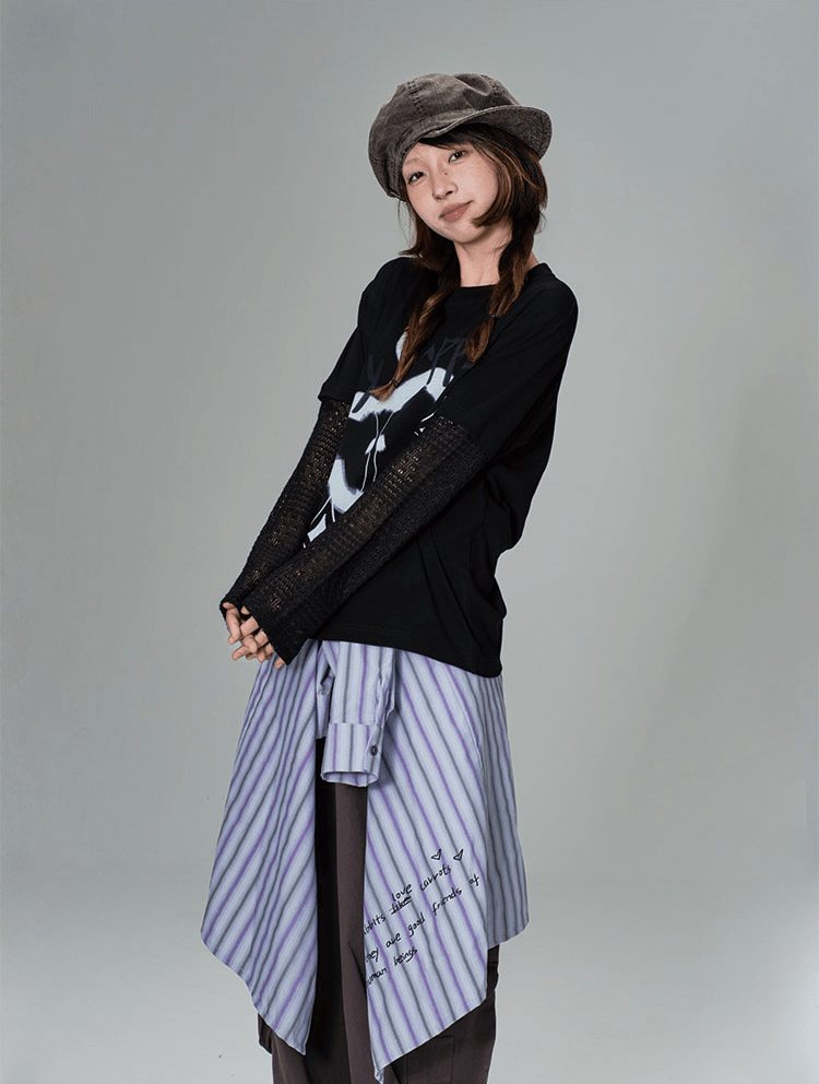 Ugly Apple Split - Sleeve Graphic Tee - COPPING THREADS - CT Coquette