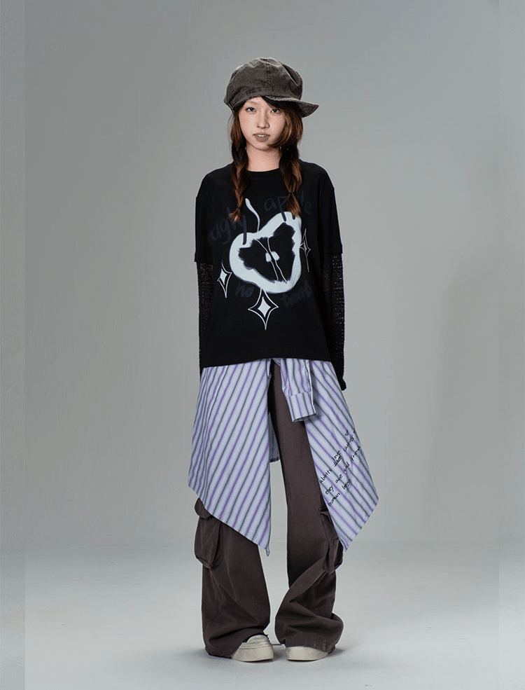 Ugly Apple Split - Sleeve Graphic Tee - COPPING THREADS - CT Coquette