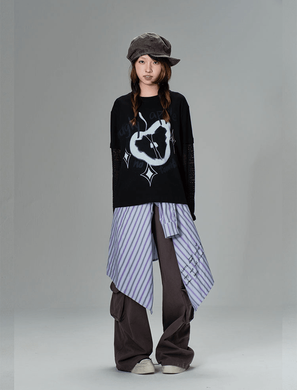 Ugly Apple Split - Sleeve Graphic Tee - COPPING THREADS - CT Coquette