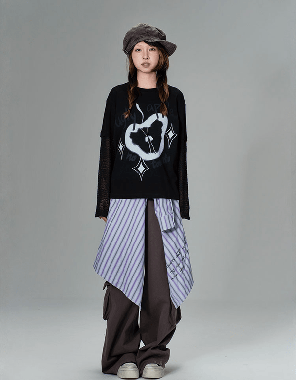 Ugly Apple Split - Sleeve Graphic Tee - COPPING THREADS - CT Coquette