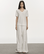 V - Neck Basic Tee - COPPING THREADS - Anna Aneae