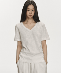 V - Neck Basic Tee - COPPING THREADS - Anna Aneae