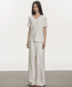 V - Neck Basic Tee - COPPING THREADS - Anna Aneae