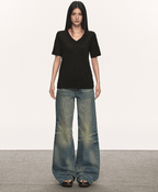 V - Neck Basic Tee - COPPING THREADS - Anna Aneae