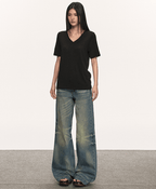 V - Neck Basic Tee - COPPING THREADS - Anna Aneae