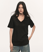 V - Neck Basic Tee - COPPING THREADS - Anna Aneae