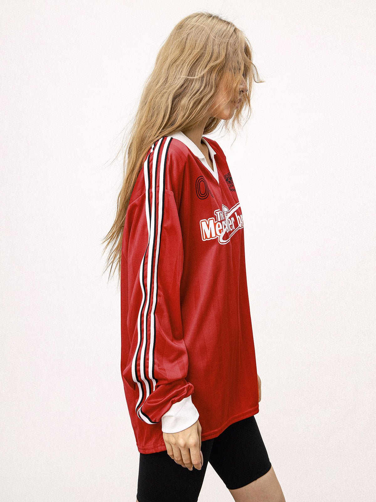 V - Neck Color Block Stripe Sleeve Sports Jersey - COPPING THREADS - CT Select