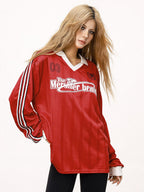 V - Neck Color Block Stripe Sleeve Sports Jersey - COPPING THREADS - CT Select