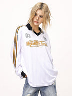 V - Neck Color Block Stripe Sleeve Sports Jersey - COPPING THREADS - CT Select