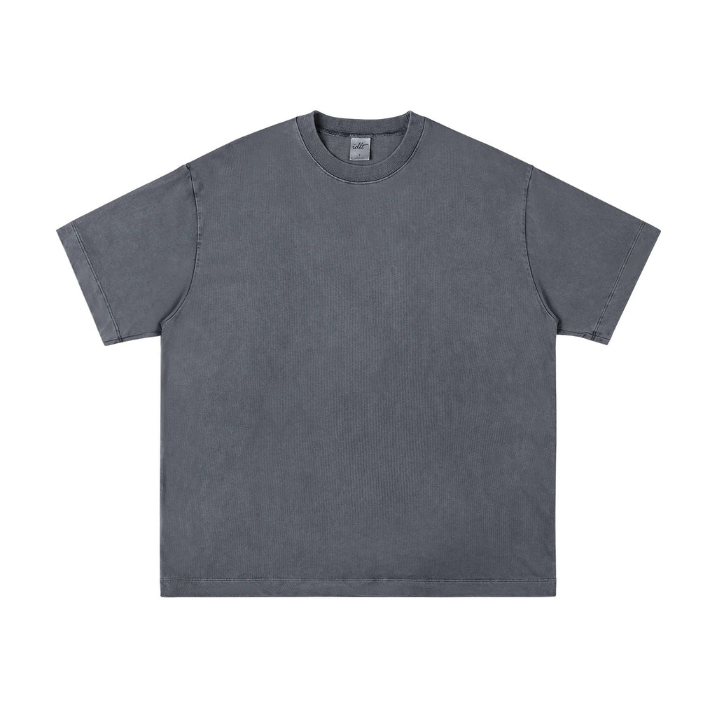 IDLT washed T-shirt, gray front.
