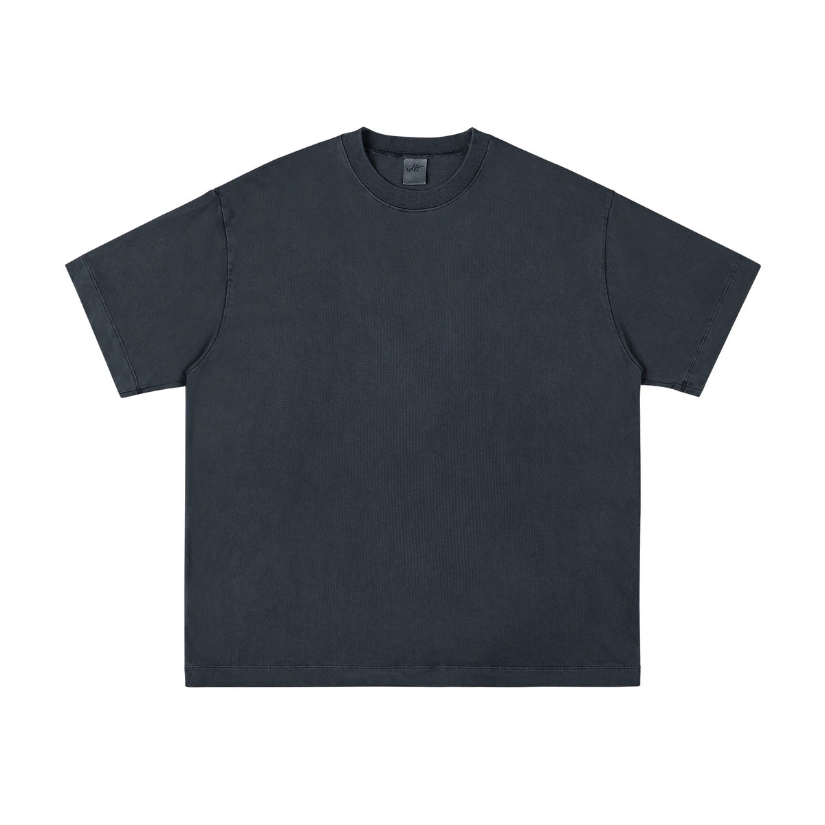 IDLT washed T-shirt, dark gray front.