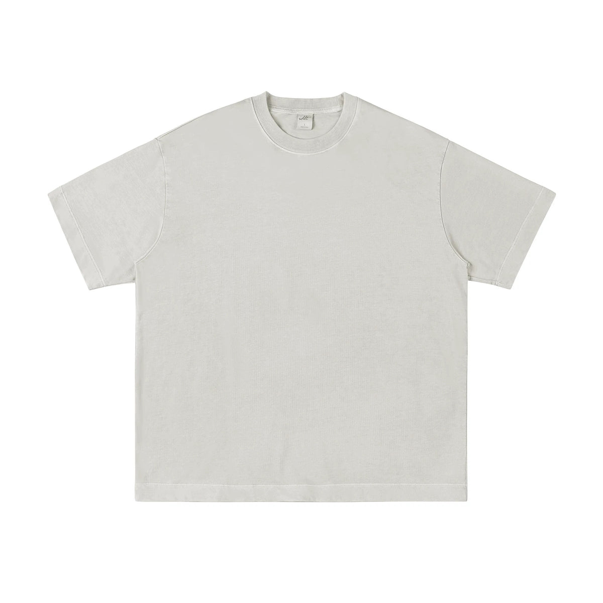 IDLT washed T-shirt, cream front.