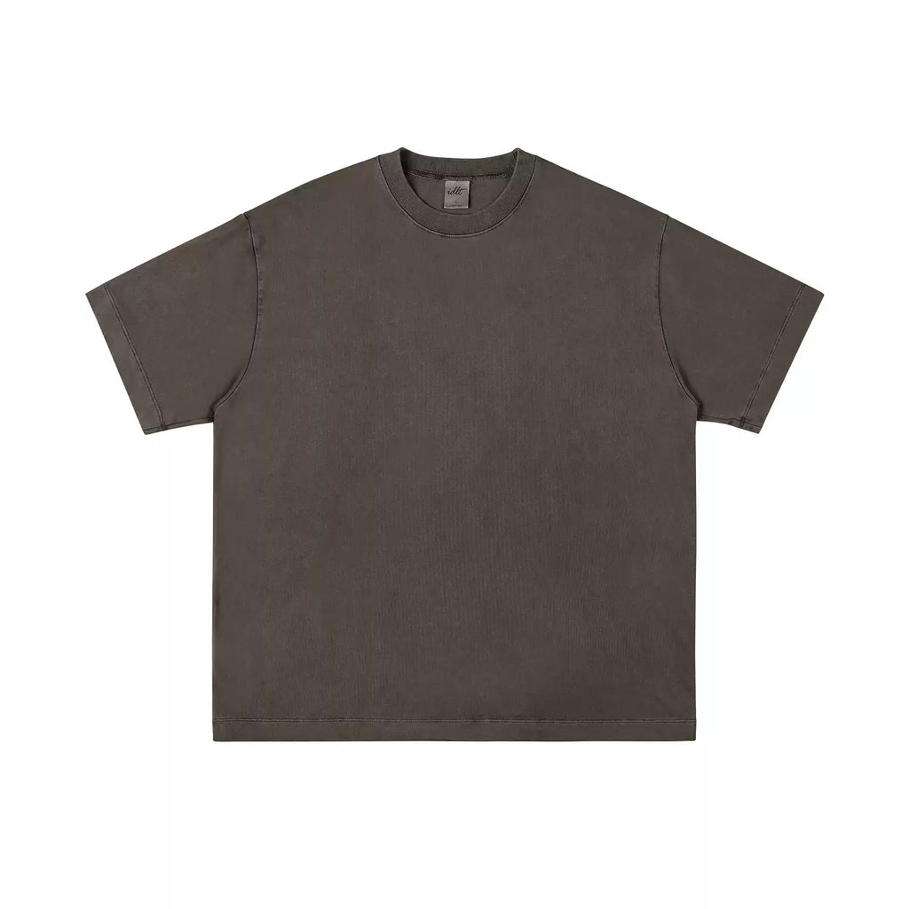 IDLT washed T-shirt, brown front.