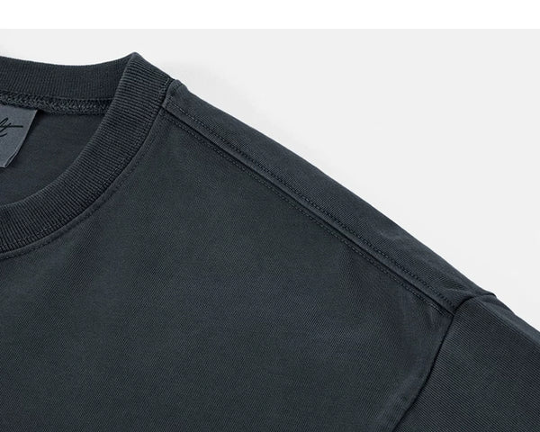 IDLT washed T-shirt, dark gray shoulder seam.