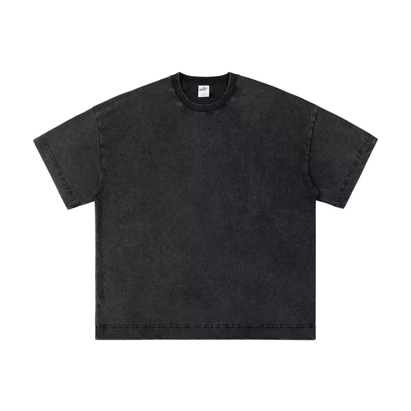 IDLT washed T-shirt, black front.