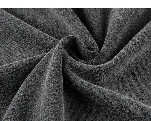 IDLT washed T-shirt, gray gathered fabric texture.