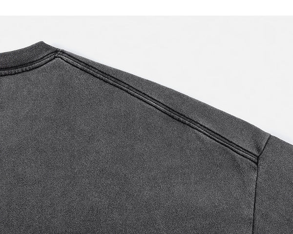 IDLT washed T-shirt, gray shoulder seam.