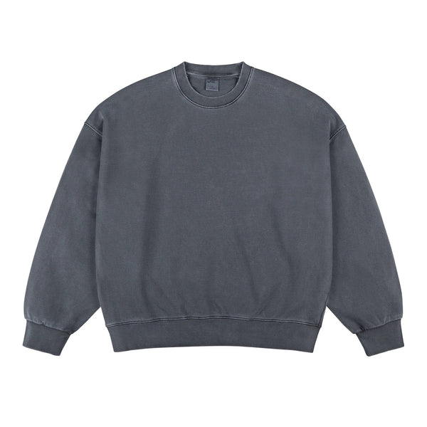 IDLT washed sweatshirt, gray front.
