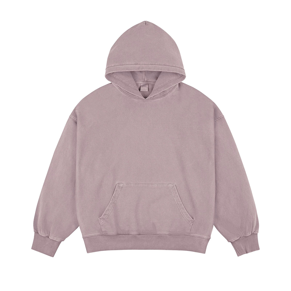 IDLT washed hoodie, pink front.