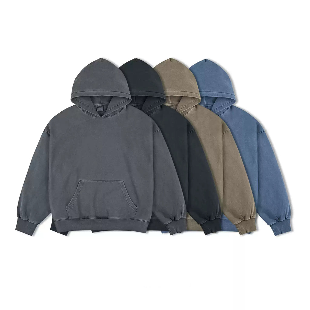 IDLT washed hoodie, color lineup.