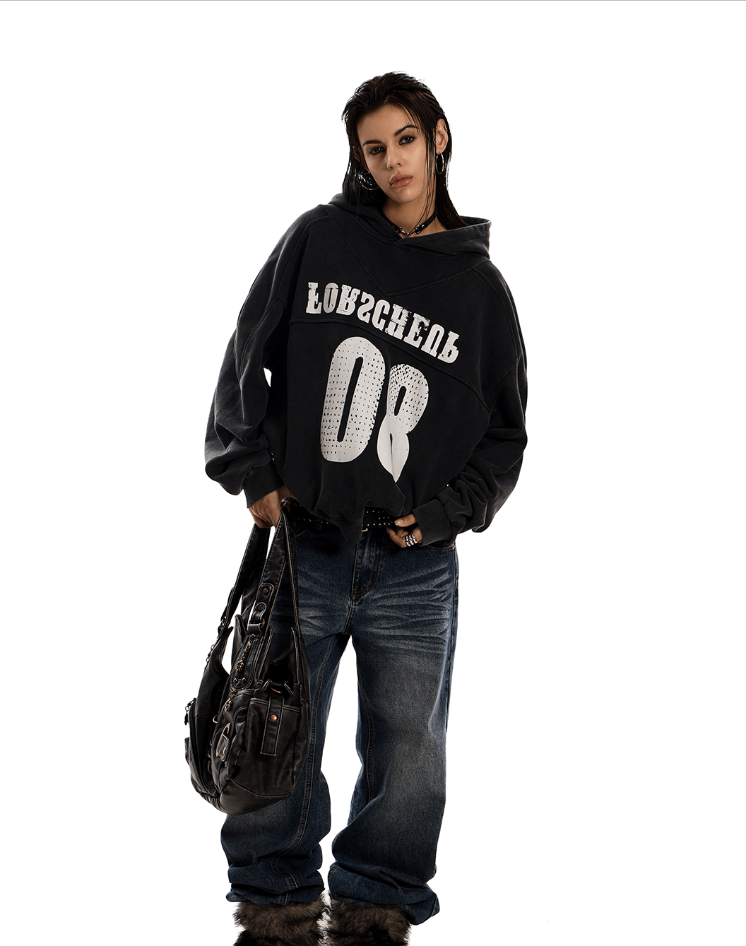 Varsity Number 08 Distressed Hoodie - COPPING THREADS - 0123Start