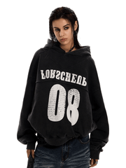 Varsity Number 08 Distressed Hoodie - COPPING THREADS - 0123Start