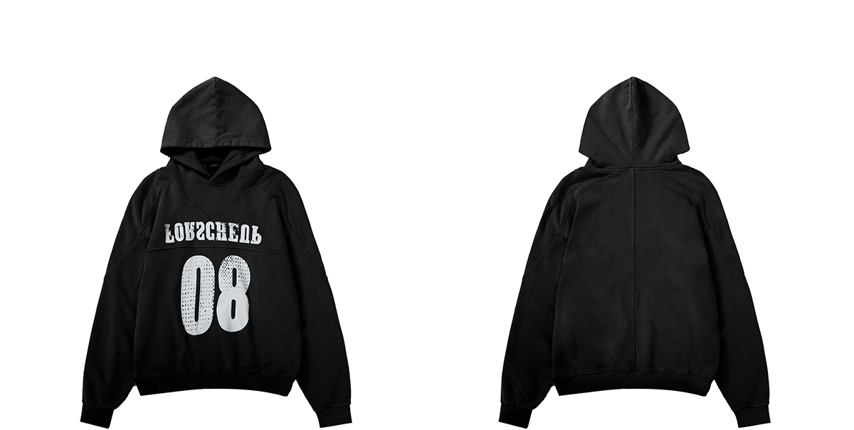 Varsity Number 08 Distressed Hoodie - COPPING THREADS - 0123Start