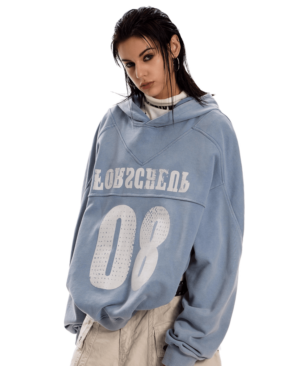 Varsity Number 08 Distressed Hoodie - COPPING THREADS - 0123Start