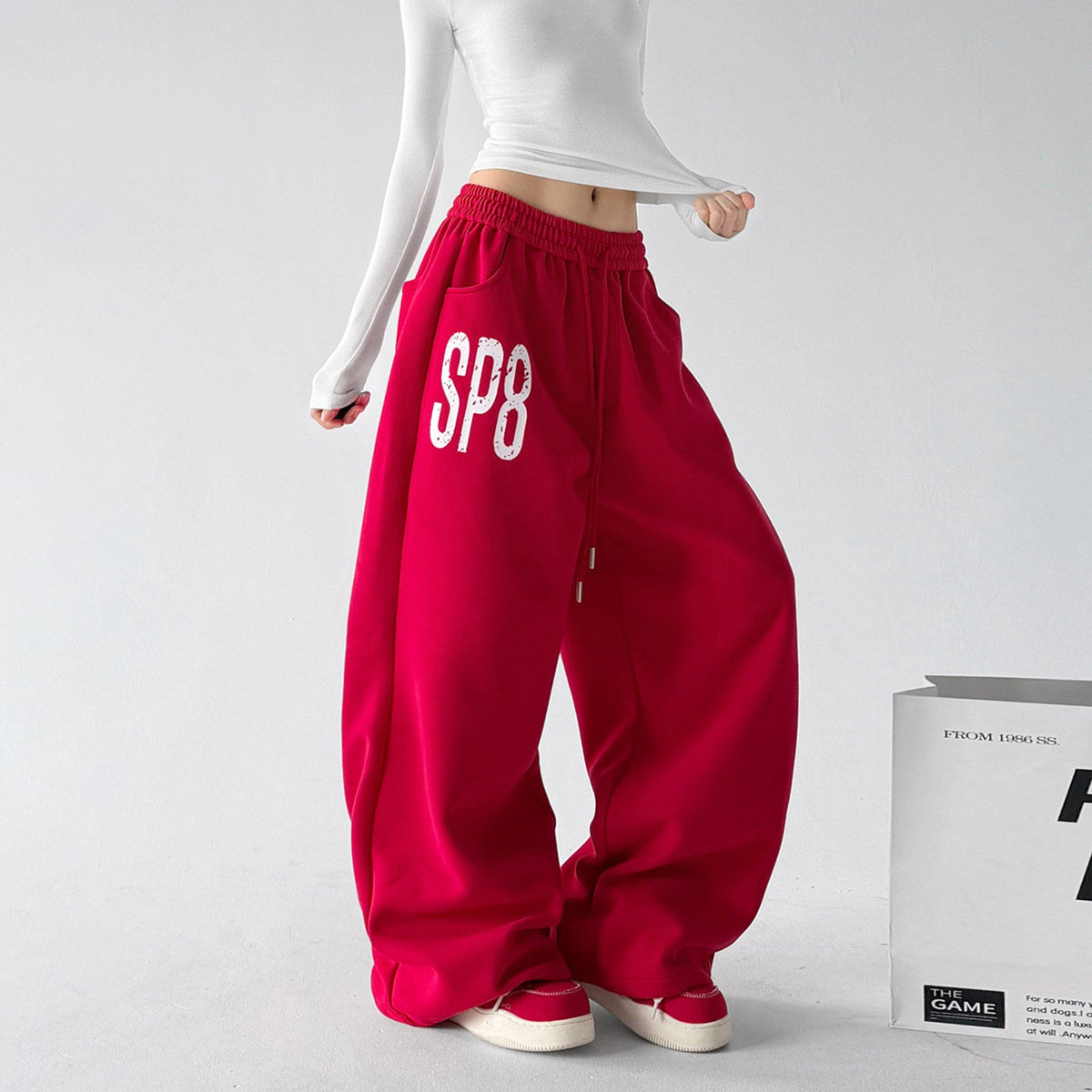 Varsity-Print Wide-Leg Sweatpants - CT895 - COPPING THREADS - CT ORIGINALS