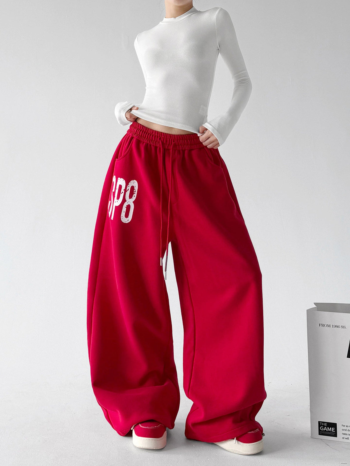 Varsity-Print Wide-Leg Sweatpants - CT895 - COPPING THREADS - CT ORIGINALS