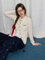 Vertical Stripe Round Neck Cardigan - COPPING THREADS - CHICISLAND