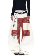 Vintage 3D Graphic Scythe Wide - Leg Jeans - COPPING THREADS - CT Select