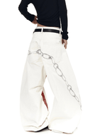 Vintage 3D Graphic Scythe Wide - Leg Jeans - COPPING THREADS - CT Select