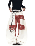 Vintage 3D Graphic Scythe Wide - Leg Jeans - COPPING THREADS - CT Select