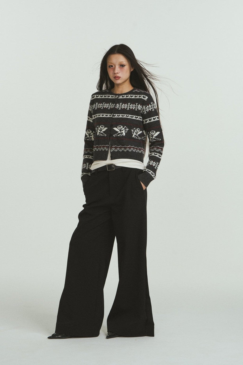 Vintage Angel Jacquard Knit Cardigan Sweater - COPPING THREADS - CHICISLAND