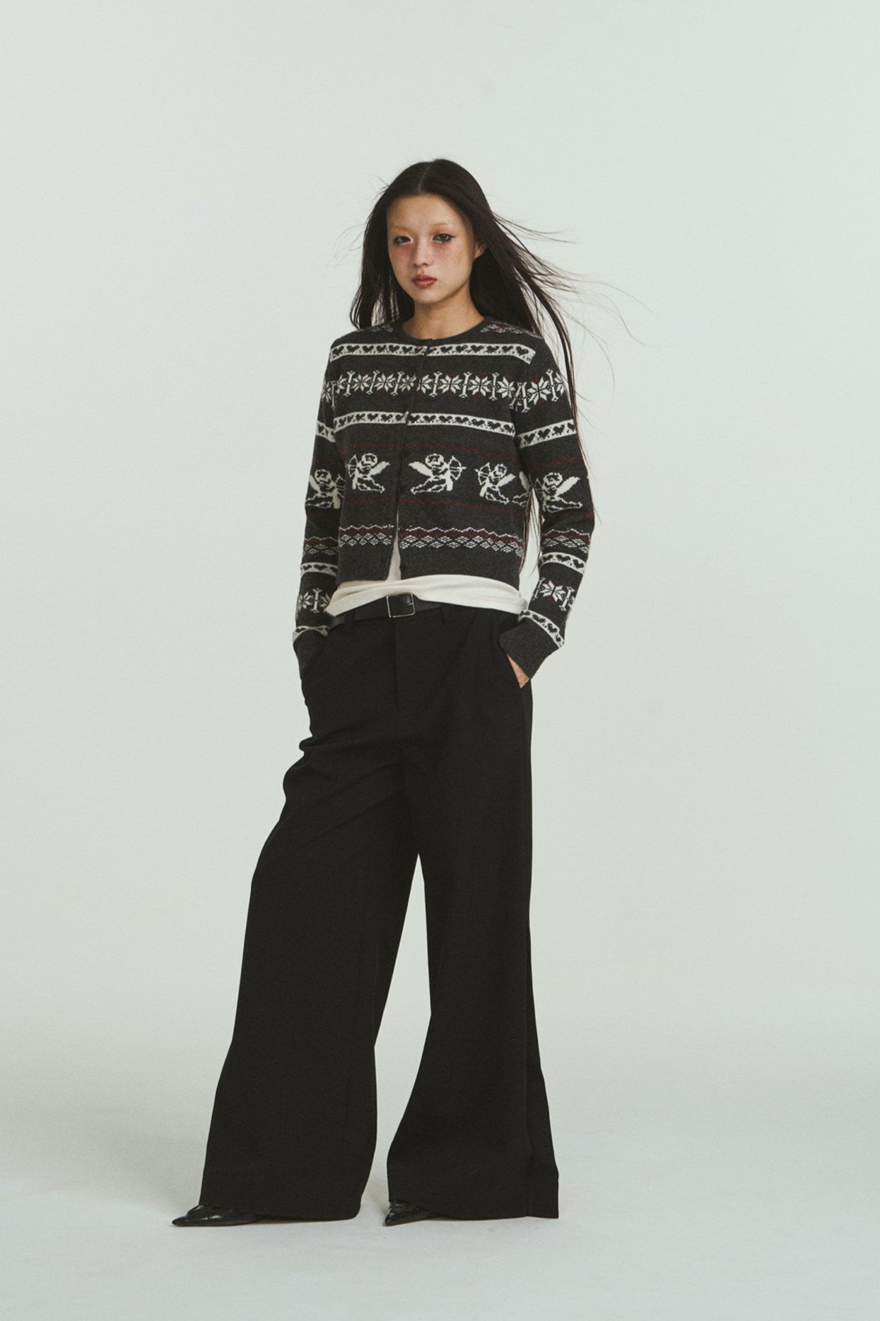 Vintage Angel Jacquard Knit Cardigan Sweater - COPPING THREADS - CHICISLAND