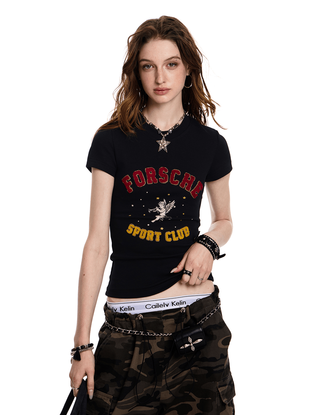 Vintage Angel Patch Towel Embroidery Tee - COPPING THREADS - CT Select