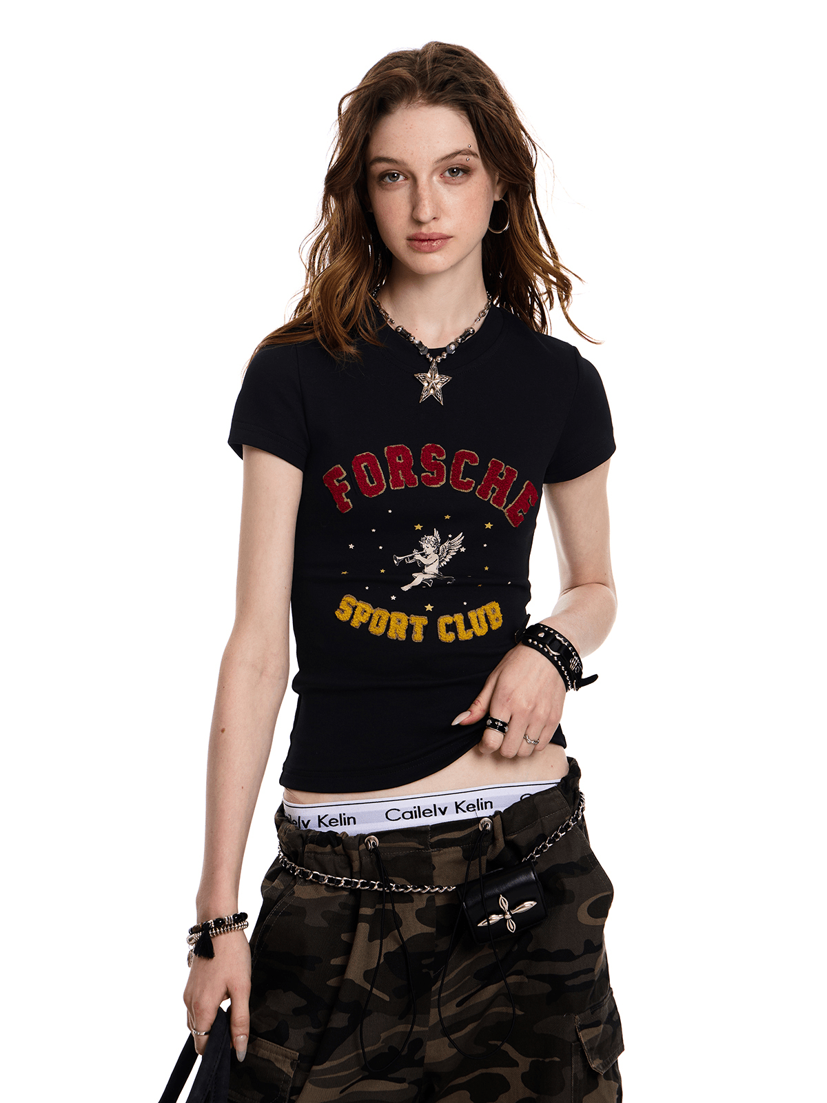 Vintage Angel Patch Towel Embroidery Tee - COPPING THREADS - CT Select