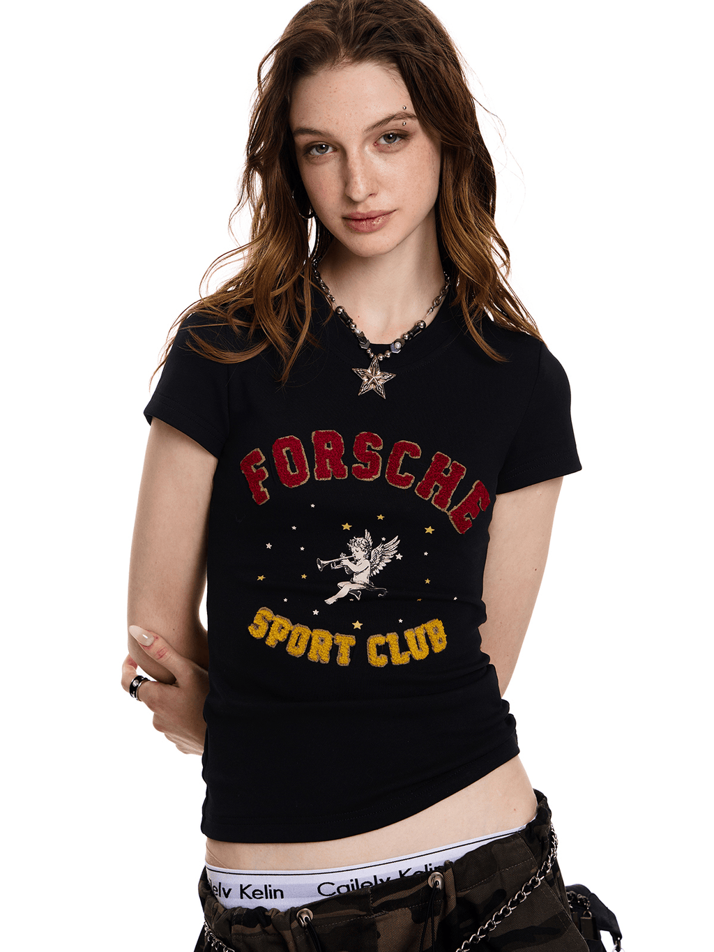 Vintage Angel Patch Towel Embroidery Tee - COPPING THREADS - CT Select