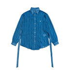 Vintage Blue Plaid Sheer Mesh Shirt - COPPING THREADS - MOROMORO