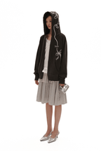 Vintage Bow Embroidered Cotton Zip - Up Hoodie - COPPING THREADS - MOROMORO