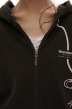 Vintage Bow Embroidered Cotton Zip - Up Hoodie - COPPING THREADS - MOROMORO