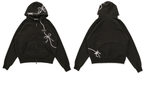 Vintage Bow Embroidered Cotton Zip - Up Hoodie - COPPING THREADS - MOROMORO