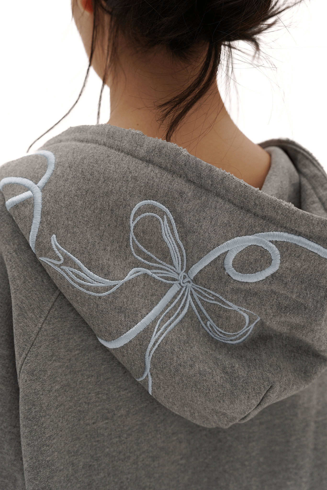 Vintage Bow Embroidered Cotton Zip - Up Hoodie - COPPING THREADS - MOROMORO