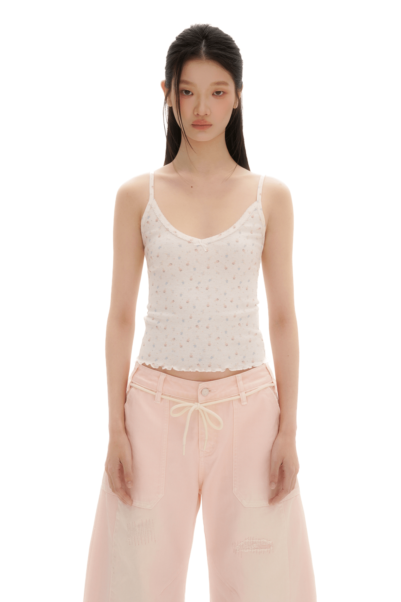 Vintage Bunny Floral Print Ruffled Hem Cami Top - COPPING THREADS - MOROMORO Hauptbild