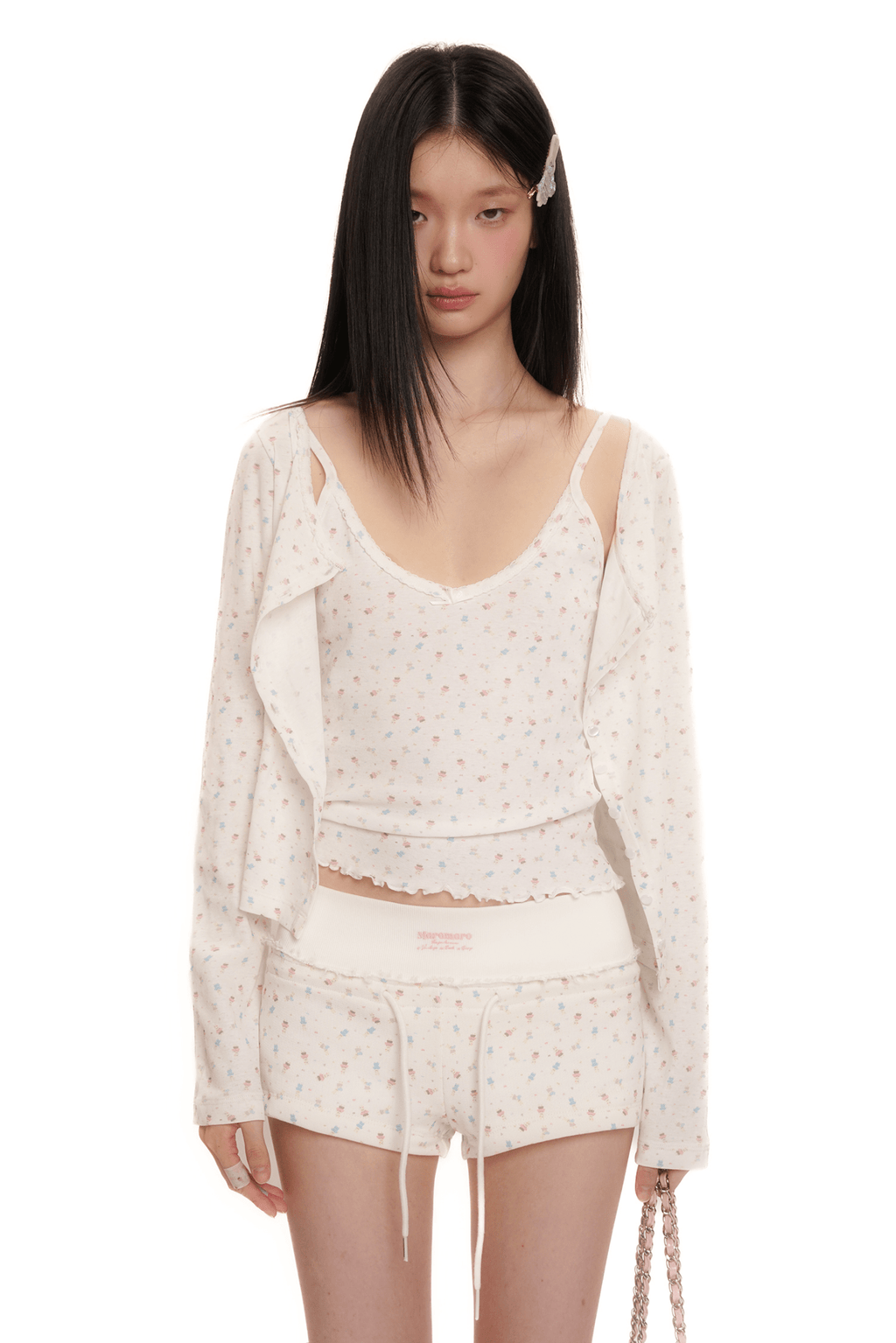 Vintage Bunny Floral Print Ruffled Hem Cami Top - COPPING THREADS - MOROMORO