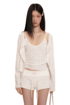 Vintage Bunny Floral Print Ruffled Hem Cami Top - COPPING THREADS - MOROMORO